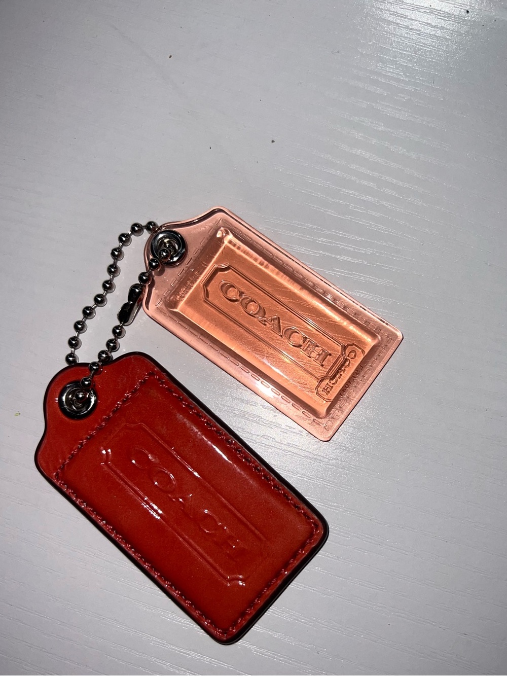 Coach Poppy 2 Piece Leather & Resin Tag